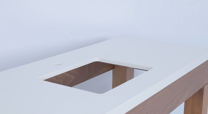 Hotel Commerciale Banchetto in Veneer di Quercia con Consola in Legno 3