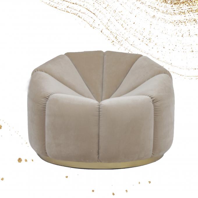 Svago Sofa With Metal Base della zucca del velluto della mobilia del salone singolo 1