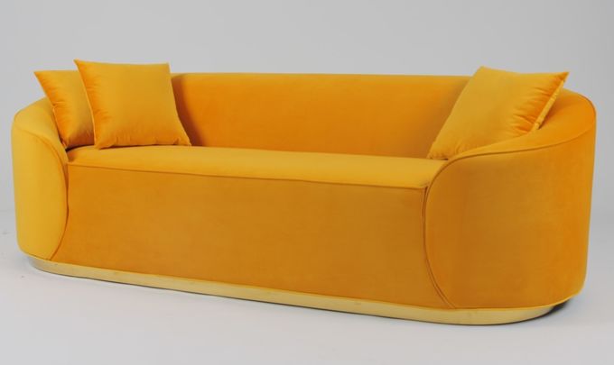 Velluto Sofa With Metal Base del tessuto del salone 4