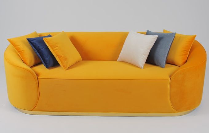 Velluto Sofa With Metal Base del tessuto del salone 2
