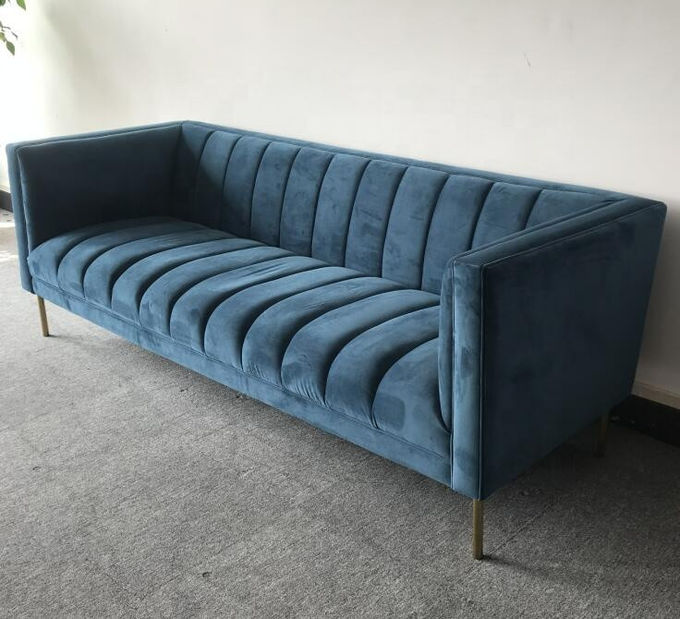 Blue Velvet ha trapuntato 3 il sofà del salone di Seat 221x76x78cm 1