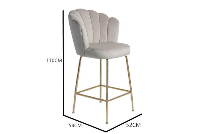 Sedie moderne della sala da pranzo del velluto di stile nordico 52x58x110cm 1