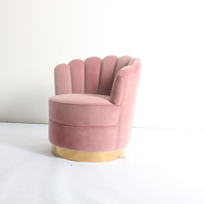 Il fiore moderno modella la base di Sofa With Gold ss del tessuto del velluto di W76cm 4