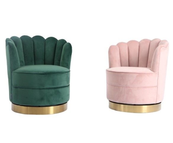 Il fiore moderno modella la base di Sofa With Gold ss del tessuto del velluto di W76cm 1