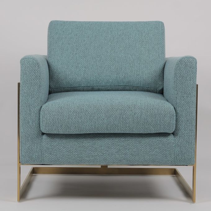 poltrona blu del tessuto di altezza di 85cm con l'acciaio inossidabile dell'oro 0