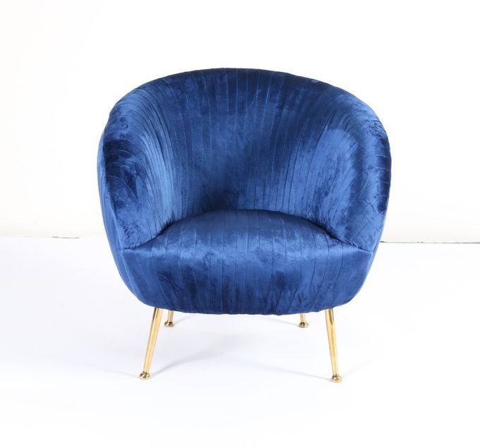 Altezza blu scuro moderna della poltrona 75cm di accento del velluto 4