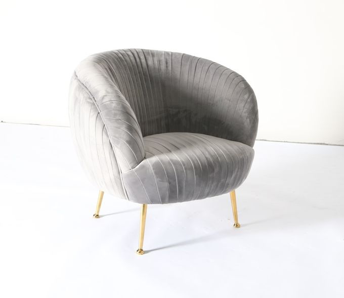Altezza blu scuro moderna della poltrona 75cm di accento del velluto 1
