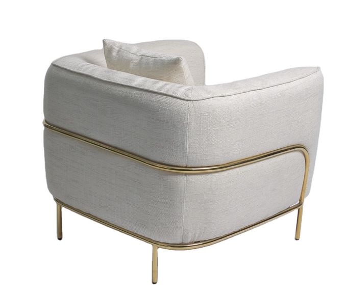 sedia di salotto ricoperta 89*85*90CM del tessuto con l'acciaio inossidabile dell'oro 3