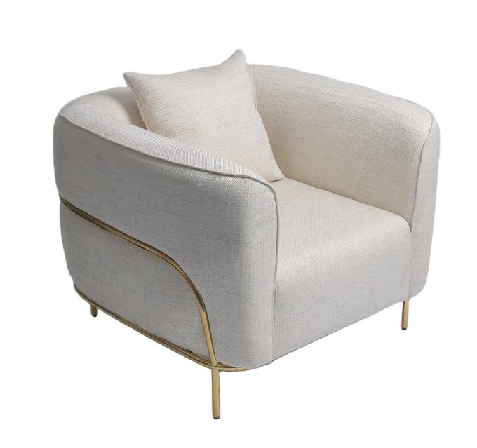 sedia di salotto ricoperta 89*85*90CM del tessuto con l'acciaio inossidabile dell'oro 2