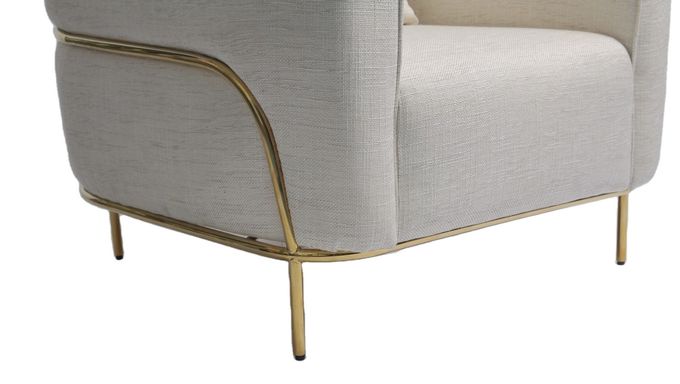 sedia di salotto ricoperta 89*85*90CM del tessuto con l'acciaio inossidabile dell'oro 1