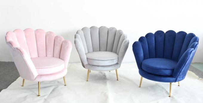 Il fiore nordico di stile modella la poltrona di accento del velluto di altezza di 78cm 4
