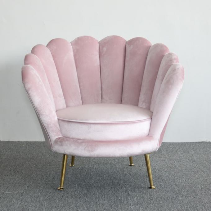 Il fiore nordico di stile modella la poltrona di accento del velluto di altezza di 78cm 2