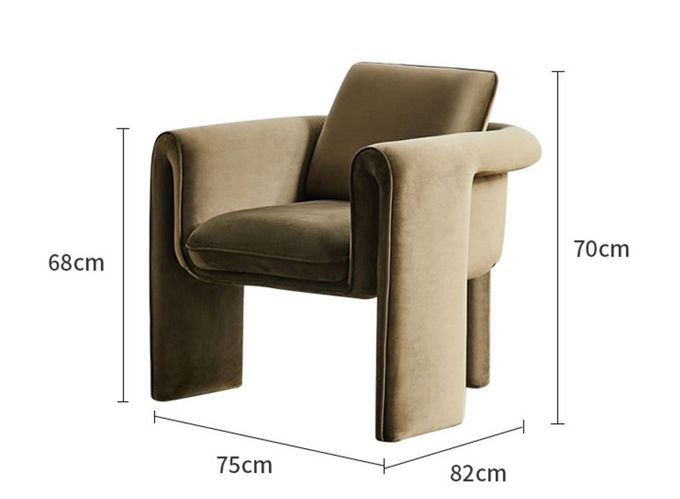 Singolo sofà beige 75*82*70cm del salone della poltrona del velluto 5