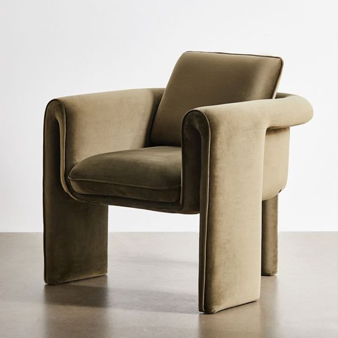 Singolo sofà beige 75*82*70cm del salone della poltrona del velluto 3