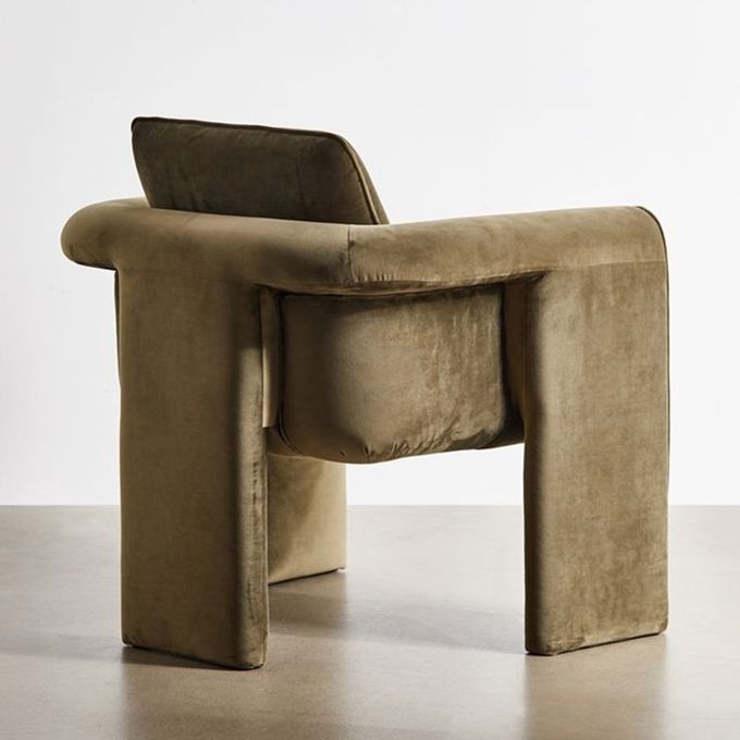 Singolo sofà beige 75*82*70cm del salone della poltrona del velluto 2