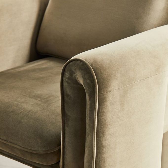 Singolo sofà beige 75*82*70cm del salone della poltrona del velluto 1