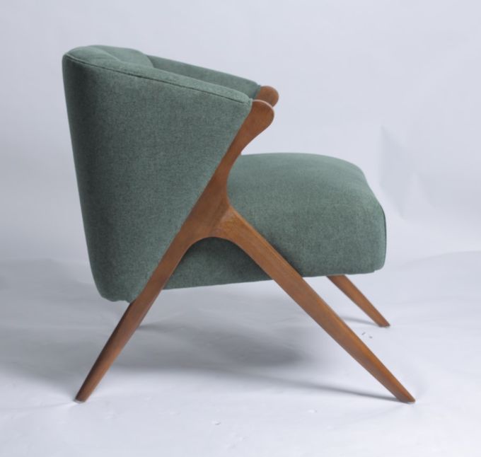 Gambe stile americane di Sofa Chair With Solid Wood della poltrona della tessitura 3