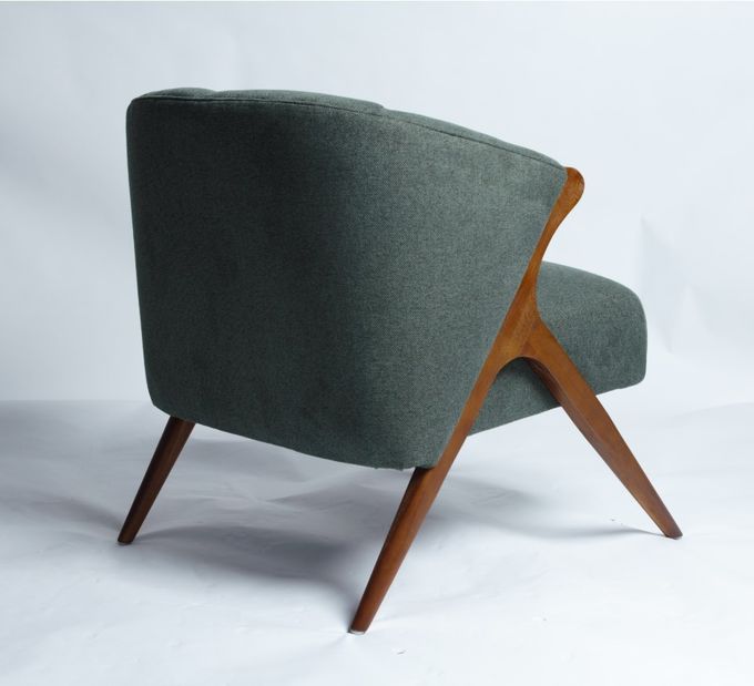 Gambe stile americane di Sofa Chair With Solid Wood della poltrona della tessitura 2