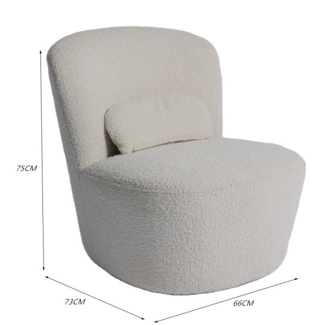 Tessuto moderno Sofa Chair della singola poltrona beige del velluto 75*82*70cm 2