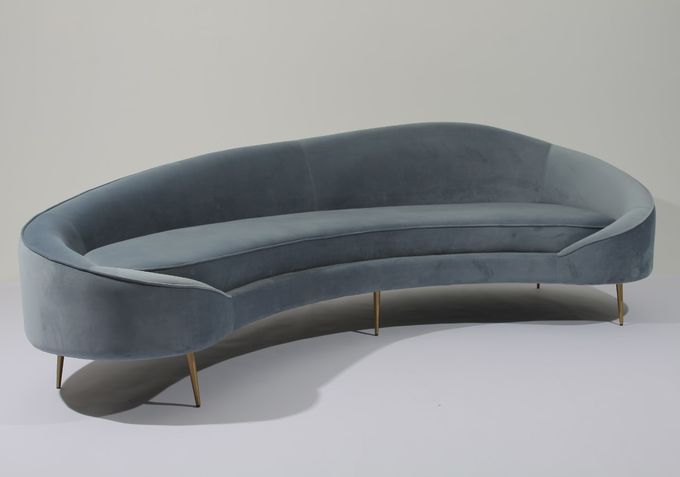 Tessuto Sofa Stainless Steel Base Couch del velluto di W 260cm per il salone 1