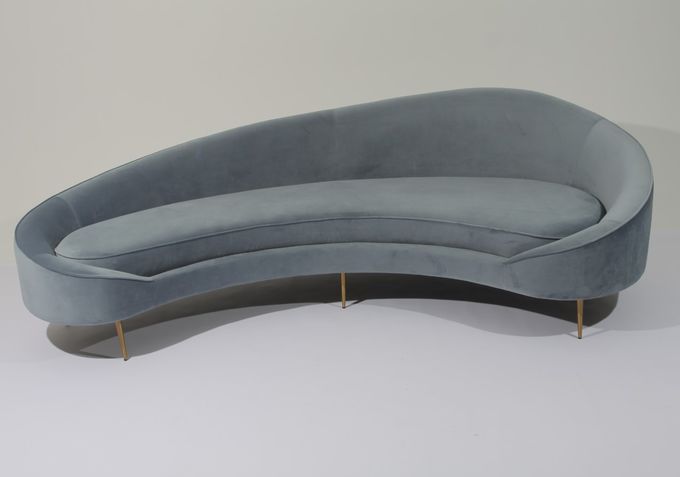 Tessuto Sofa Stainless Steel Base Couch del velluto di W 260cm per il salone 4