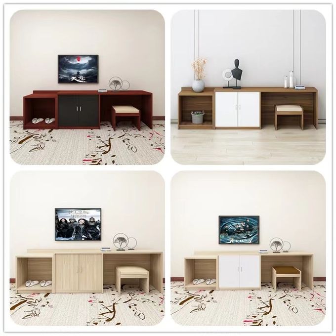 Insieme di legno solido della mobilia della camera da letto dell'hotel dell'hotel TV di combinazione moderna del gabinetto 0